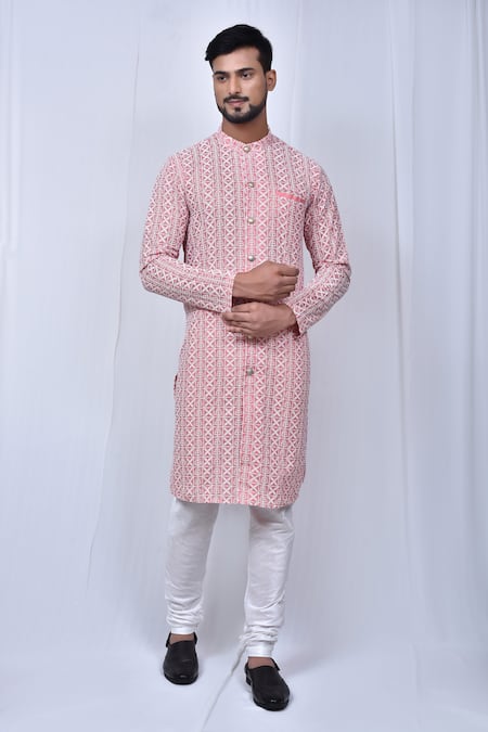 Pathani Suit- Lemon Colored Pathani suit online at Shiddat.com