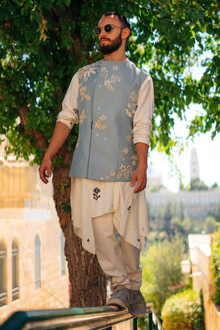 Sahil Kochhar Amber Flower Vine Embroidered Jacket 