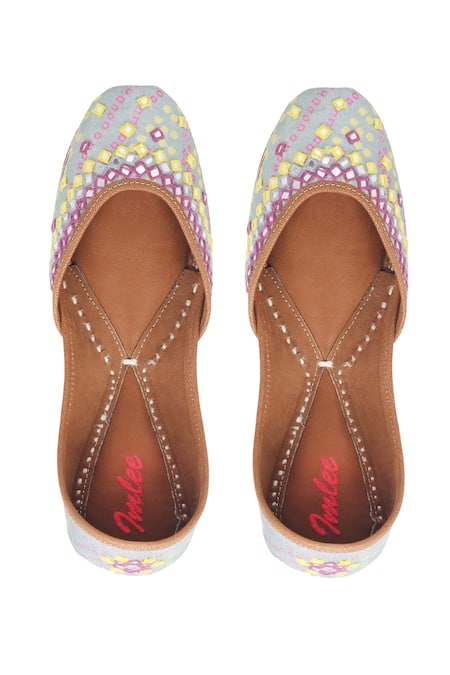 Imlee Jaipur Mirror Work And Bandhej Pattern Juttis 