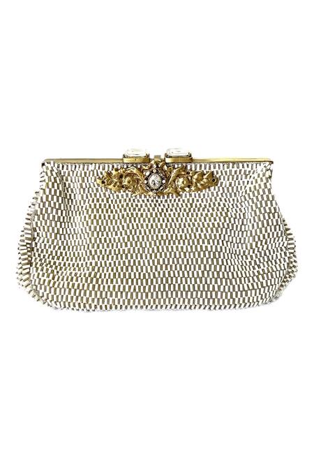Kokommo White Embellished Vicenza Clutch