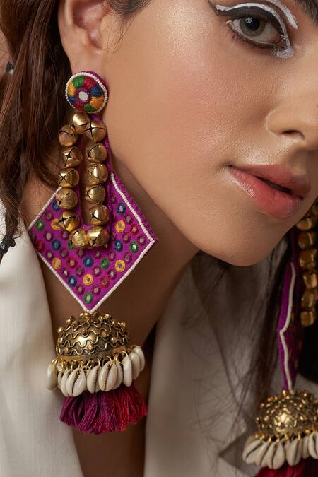 Purple jhumkas deals