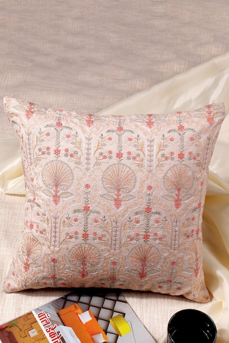 Khaabka Chanderi Silk Cushion Cover - Set of 2 