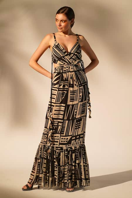 Nikita Mhaisalkar Abstract Print Gown 