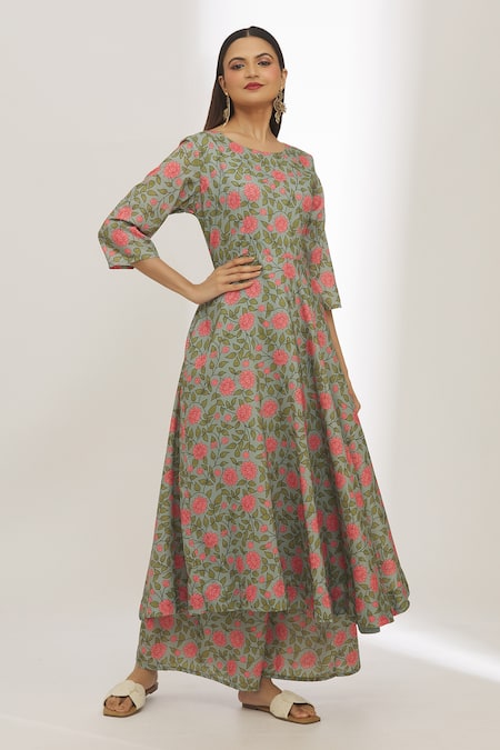 Buy Women Festive Wear Anarkali Kurti Palazzo With Duptta Set - Lowest  price in India| GlowRoad