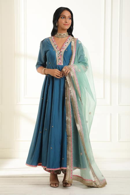 OMANA BY RANJANA BOTHRA Mastaani Chanderi Embroidered Anarkali Set 