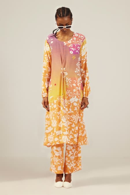 AMKA Sherbet Printed Kurta & Pant Set 