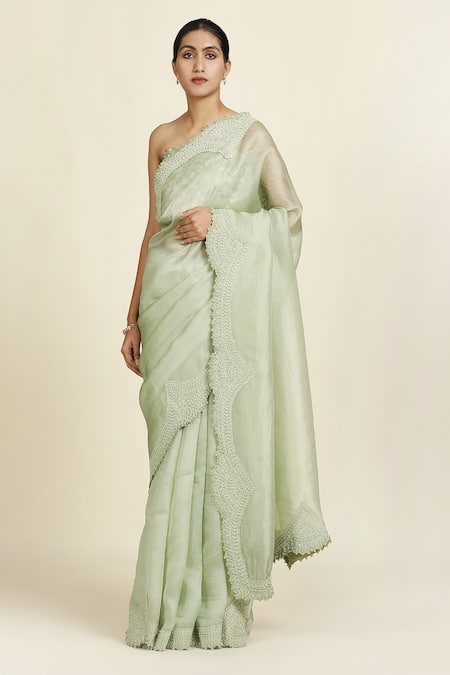 Oshi By Shikha Saree With Sequin Embroidered Blouse 