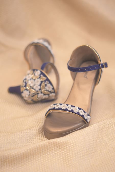 AROUND ALWAYS Ira Glass Bead Embroidered Sandals 