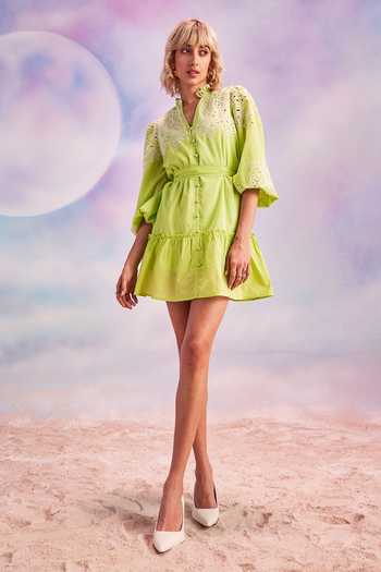 green emerald velvet dress Anya Dress – Dress the Population main image 0