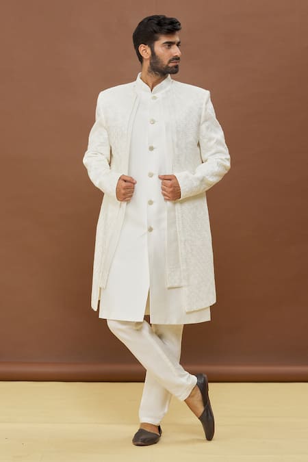 Arihant Rai Sinha Resham Work Jacket & Sleeveless Sherwani Set 