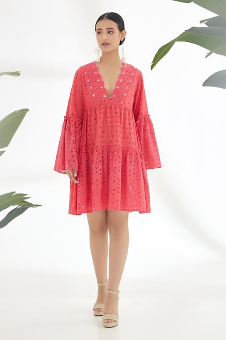 Nikasha Bell Sleeve Tiered Dress 