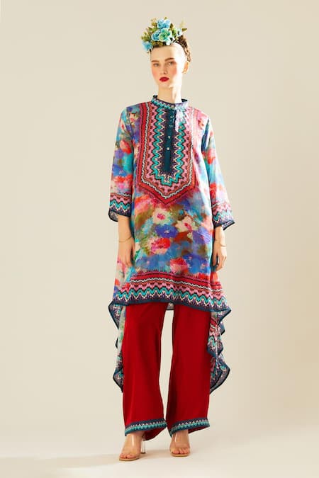 Rajdeep Ranawat Paloma Straight Printed Hem Pant 