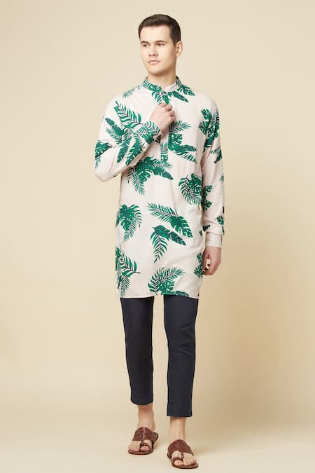 Spring Break Cotton Tropical Print Kurta 