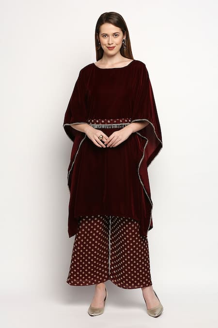 Monk & Mei Nuuh Velvet Kaftan & Palazzo Set 