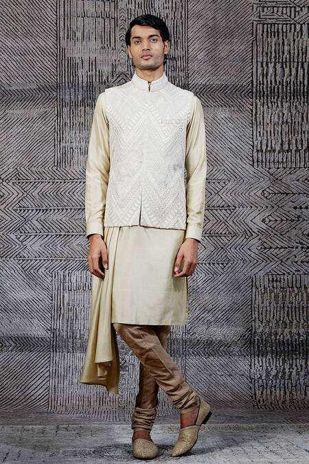 Buy Shantnu Nikhil White Bundi Organza And Kurta Set at Aza Fashions Buy_Shantnu Nikhil_White Bundi Organza And Kurta Set _at_Aza_Fashions