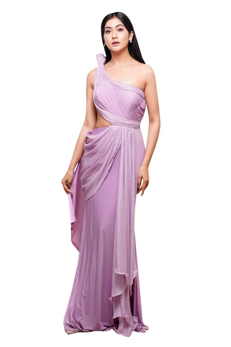 Archana Kochhar Reagan One Shoulder Saree Gown 