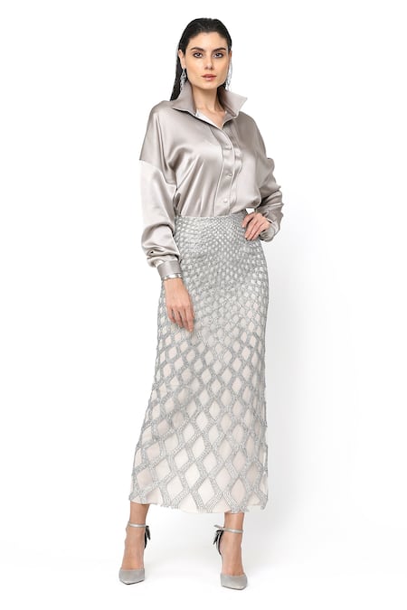 Rohit Gandhi + Rahul Khanna Florin Cutwork Skirt 