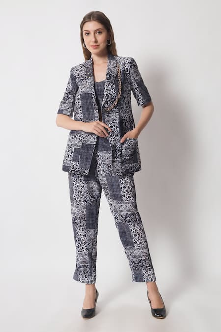 Soniya G Blossom Print Blazer & Pant Set 