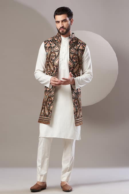 Kasbah Paisley Embroidered Nehru Jacket 