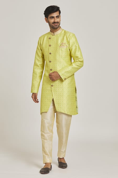 Samyukta Singhania Overlap Floral Pattern Sherwani & Pant Set 