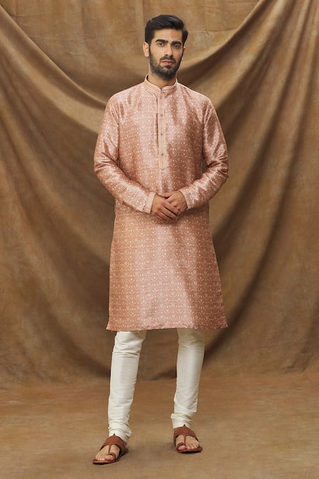 Samyukta Singhania Pink Chanderi , Embroidery Botanical Print Kurta Set 