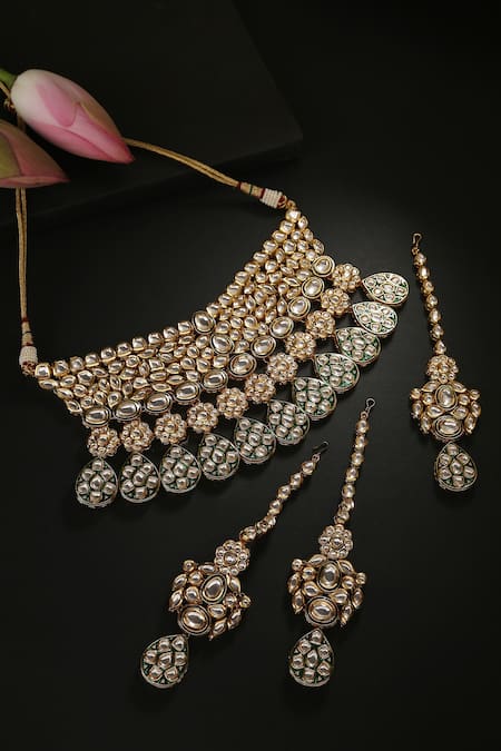MINAKI Kundan Embellished Choker Set 