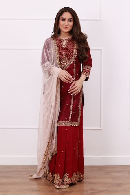 Megha & Jigar Embroidered Kurta Sharara Set 