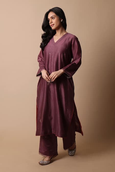 Rhua India Afsa Mukaish Embroidered Kurta Set 