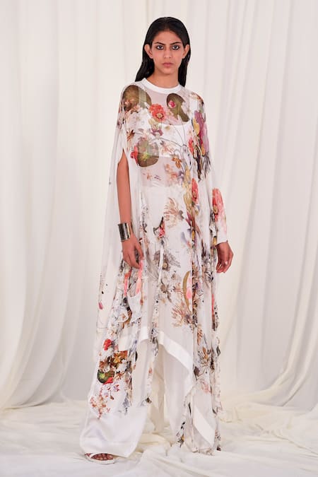 AK-OK Top & Trouser Set With Floral Print Kaftan 