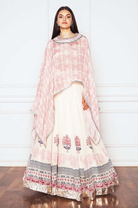 Sakshi Girri Floral Print Cape & Lehenga Set 