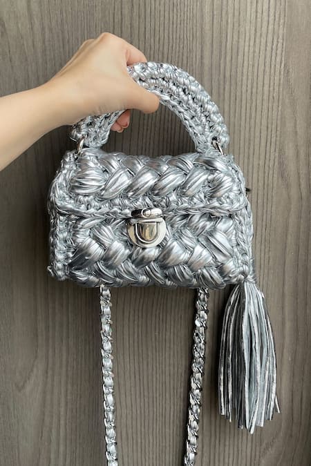 Metallic Sling Minaudiere In Cosmic Chrome – Outhouse Jewellery