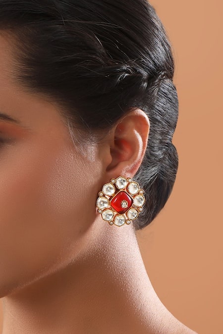 Tizora Stone Embellished Stud Earrings 