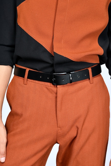 S&N by Shantnu Nikhil Buckled Leather Belt 