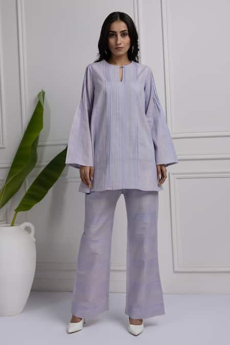 HOUSE OF TA-YA Pintuck Top & Pant Set 