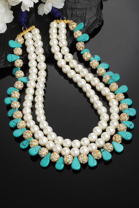 Dugran By Dugristyle Pearl Embellished Layered Necklace 