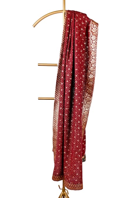 Soniya G Silk Sequin Embroidered Shawl 