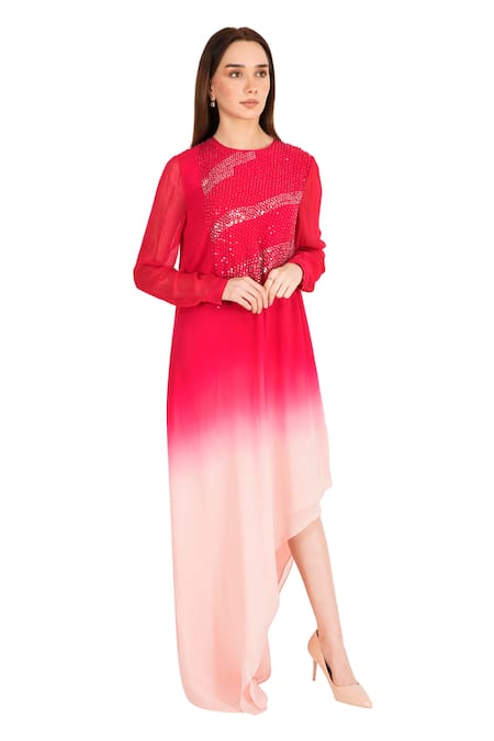 Rohit Gandhi + Rahul Khanna Asymmetric Ombre Top 