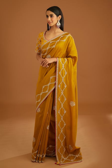 Latest Zari Work Saree OnIine In Gorgeous Designs I Utsav Fashion