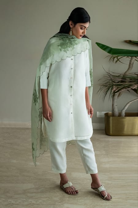 Shorshe Clothing Handwoven Linen Kurta & Pant Set 