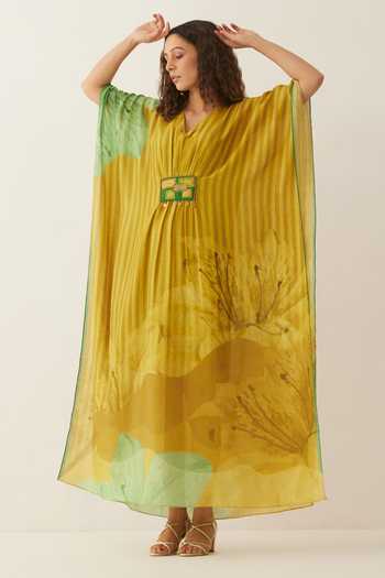 Shivani Bhargava Chanderi Floral Print Kaftan 