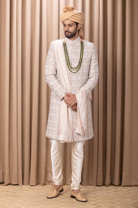 Ankit V Kapoor Imran Geometric Pattern Sherwani Set 