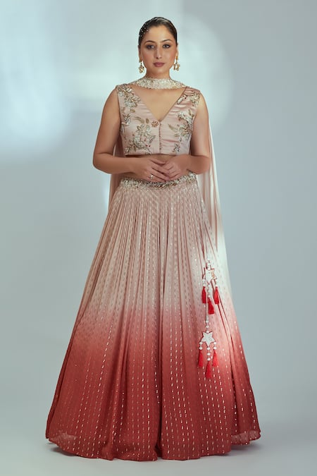 Suruchi Parakh Ombre Sequin Work Lehenga Set 