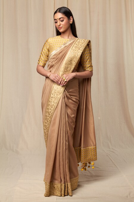 Buy Sea Green Handloom Chanderi Silk And Cotton Saree With Zari Work KALKI  Fashion India