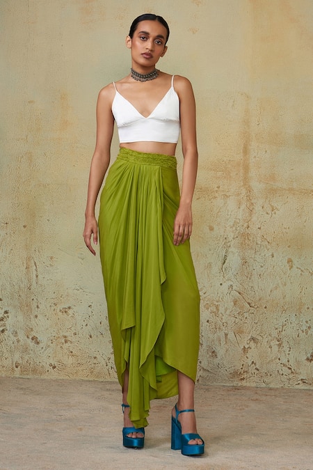 Buy Black Draped Skirt Set by KAVITA BHARTIA at Ogaan Online Shopping Site