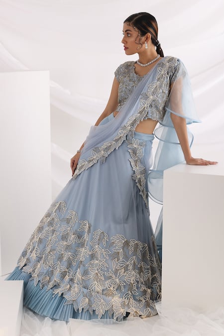 Smriti by Anju Agarwal Trail In The Sky Embroidered Lehenga & Blouse Set 