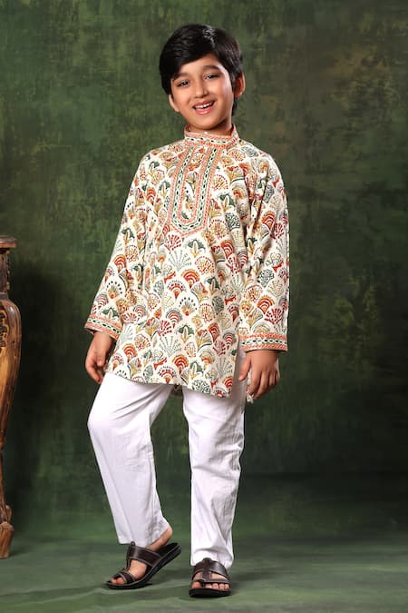 Littlecheer Geometric Print Kurta & Pyjama Set 