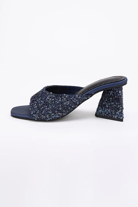 Fendi Sequin-embellished High-heeled Slingback Pumps in Blue | Lyst