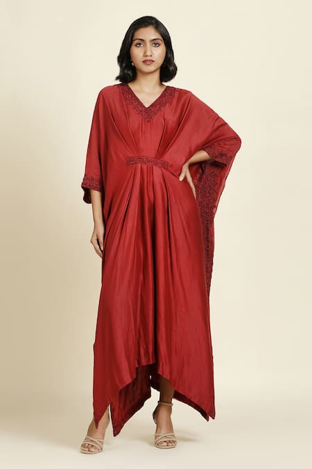 Oshi By Shikha Silk Chanderi Kaftan 