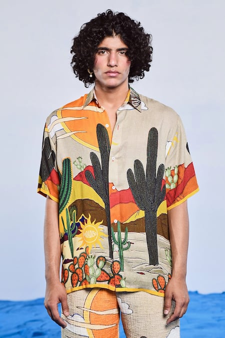 Buy Triune Multi Color Desert Sundowner Shirt at Aza Fashions Buy_Triune_Multi Color Desert Sundowner Shirt _at_Aza_Fashions