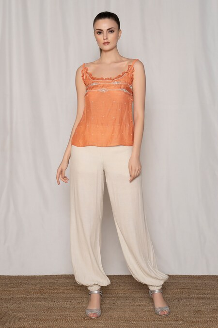 AMRTA by GUNEET KONDAL Strappy Embroidered Top & Jogger Set 